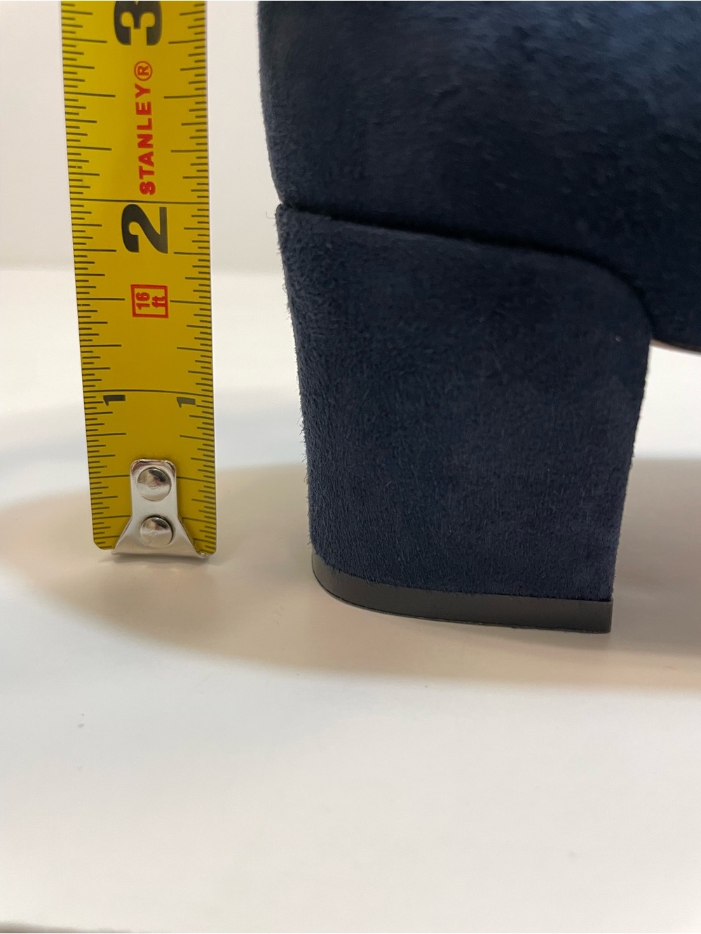 Vintage Ralph Lauren Women’s Suede Block Heel Navy Loafers Size 10 - Picture 13 of 13
